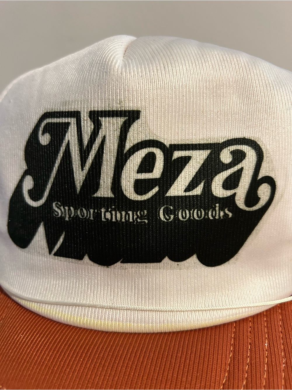 Vintage Meza Sporting Goods Trucker Hat Cap Tan Brown Mesh Snapback 80s - Picture 4 of 10